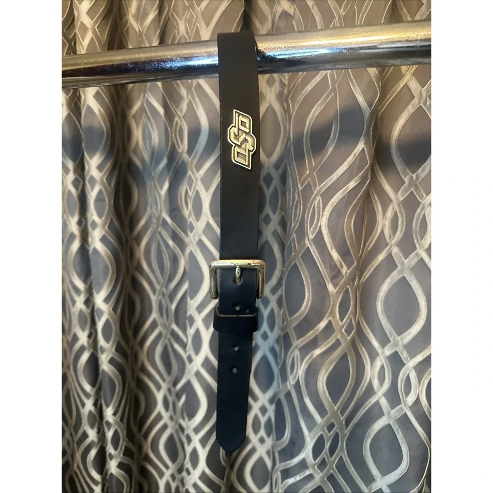 Black Leather Belt with OSU Oklahoma State University Conchos Size 34